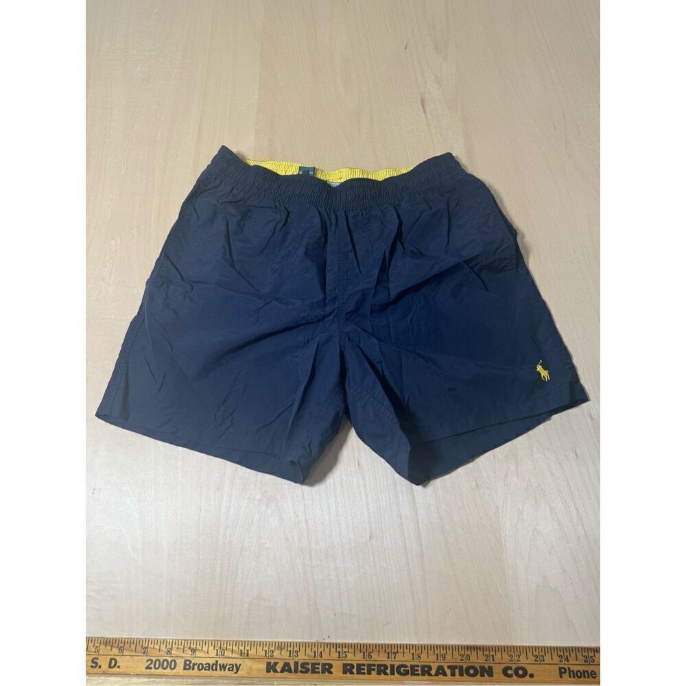 Vintage Polo Ralph Lauren Shorts Mens M Blue Pocket Swim Trunks Lined